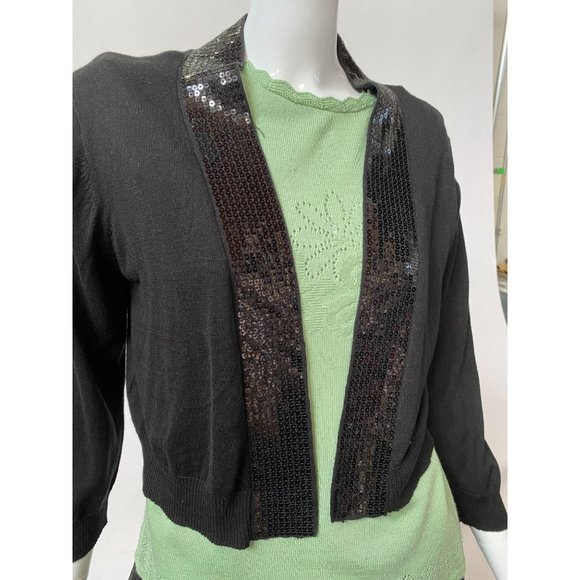 Allison Brittney Black Sequin Sweater - Picture 2 of 15